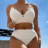 Dwuczęściowy strój kąpielowy z zabudowanym krojem i regulowanymi ramiączkami Yumiko Biały