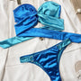 Bikini bandeau dwuczęściowe regulowane na plażę i basen Zariah Niebieski