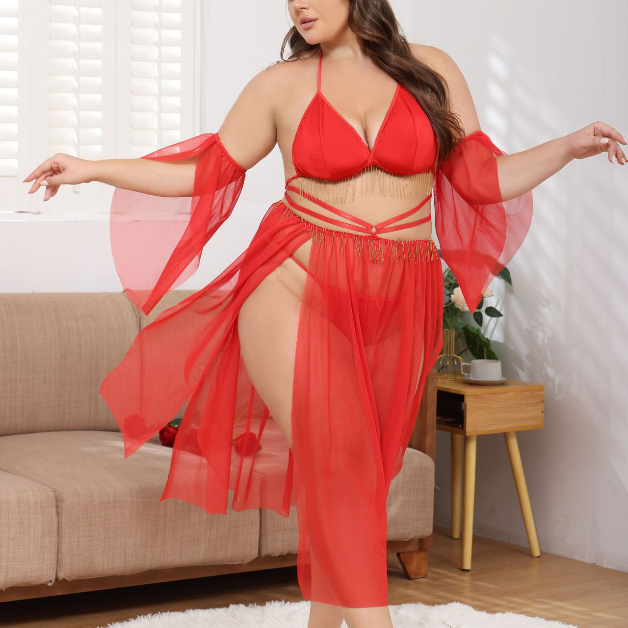 Komplet bielizny nocnej z lekkiego materiału na specjalne okazje Eveliene