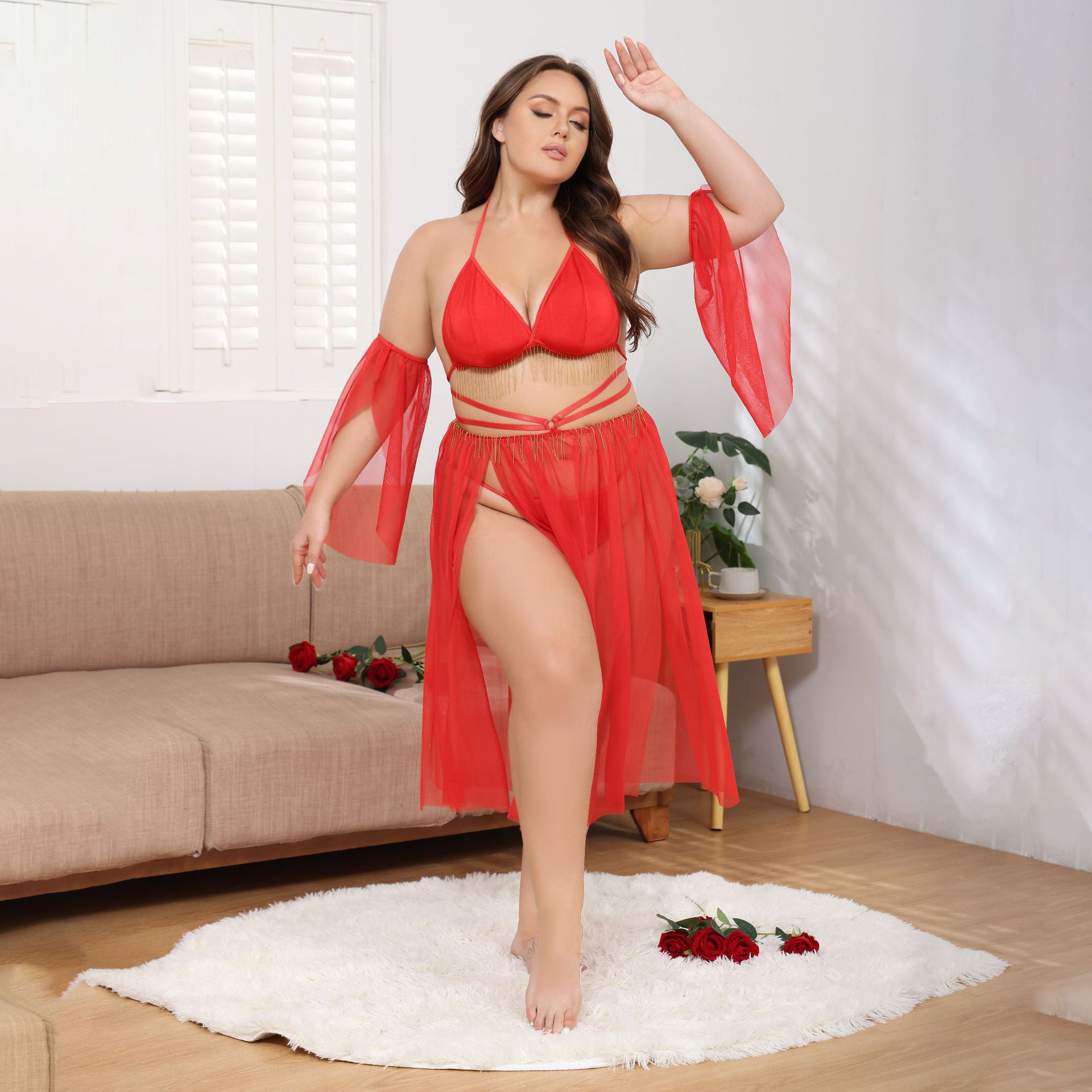 Komplet bielizny nocnej z lekkiego materiału na specjalne okazje Eveliene