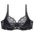 Biustonosz koronkowy push-up z efektem dekoltu Edda Czarny
