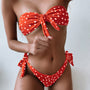 Bikini bez ramiączek w kropki na plażę i basen Phyliss