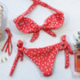 Bikini bez ramiączek w kropki na plażę i basen Phyliss