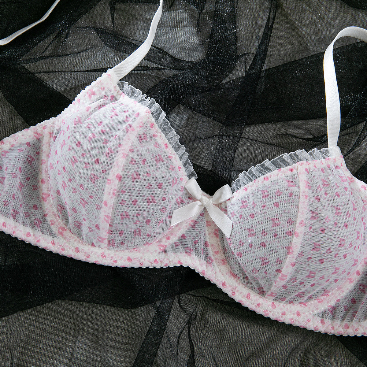 Komplet bielizny z koronkowym wykończeniem i regulowanymi ramiączkami Bobbe