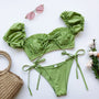 Bikini z rękawkiem na lato z trwałego materiału Saskia Zielony