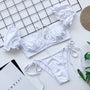 Bikini z rękawkiem na lato z trwałego materiału Saskia Biały