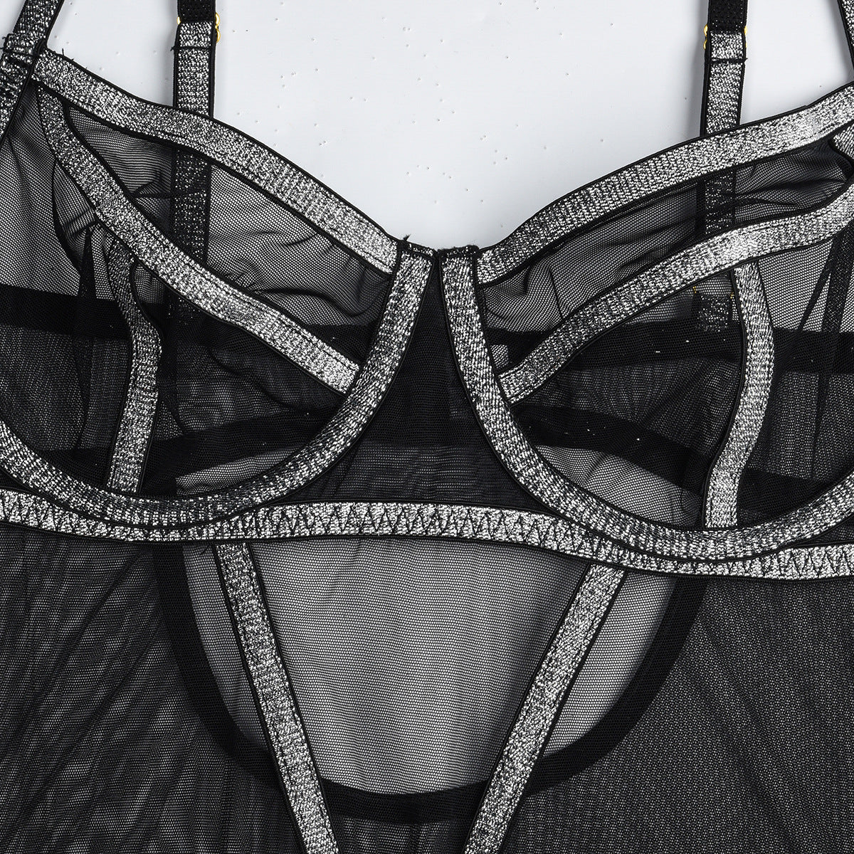 Body z siateczką i błyszczącą nitką na wieczorne wyjścia Semire