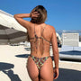 Bikini ze sznureczkami szybkoschnące na plażę i basen Gema