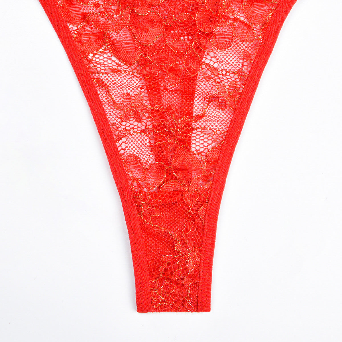 Komplet bielizny z falbanką i koronką dla kobiet Leontine