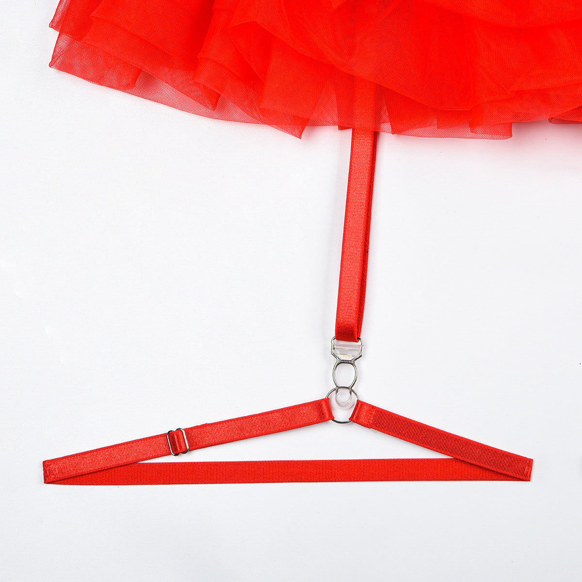 Komplet bielizny z falbanką i koronką dla kobiet Leontine