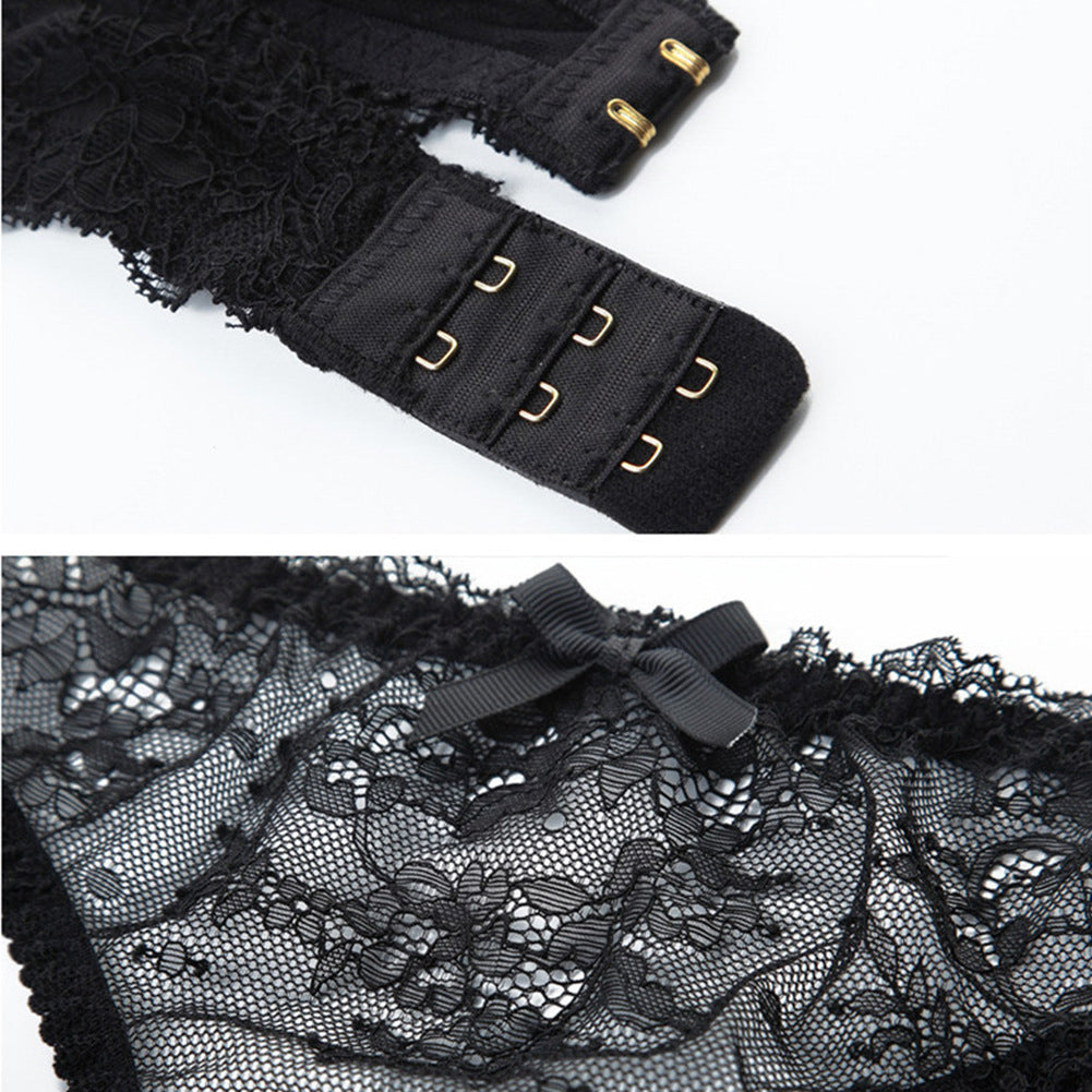 Koronkowy komplet bielizny z subtelnymi kokardkami na specjalne okazje Aristea