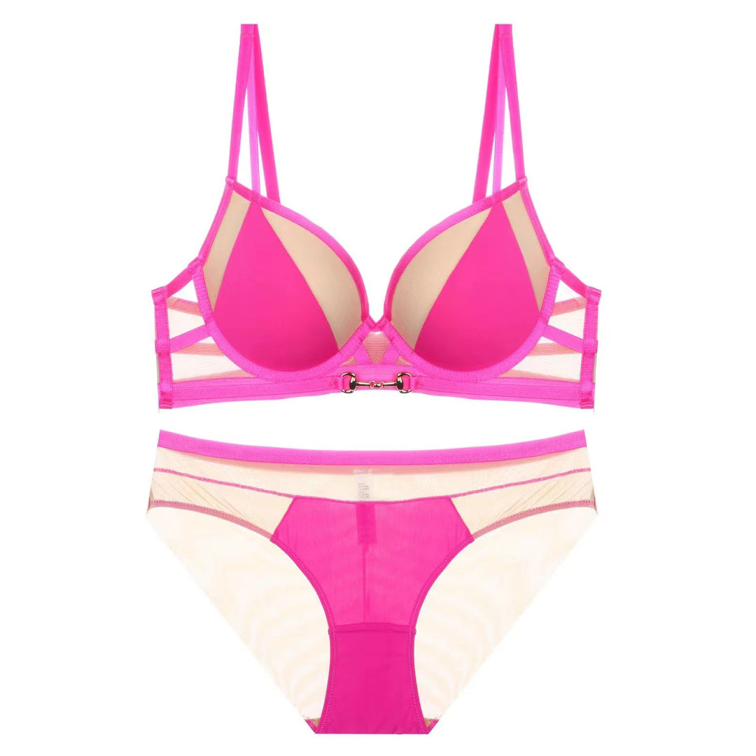 Komplet bielizny z podtrzymującym biustonoszem i figami Botakoz Różowy