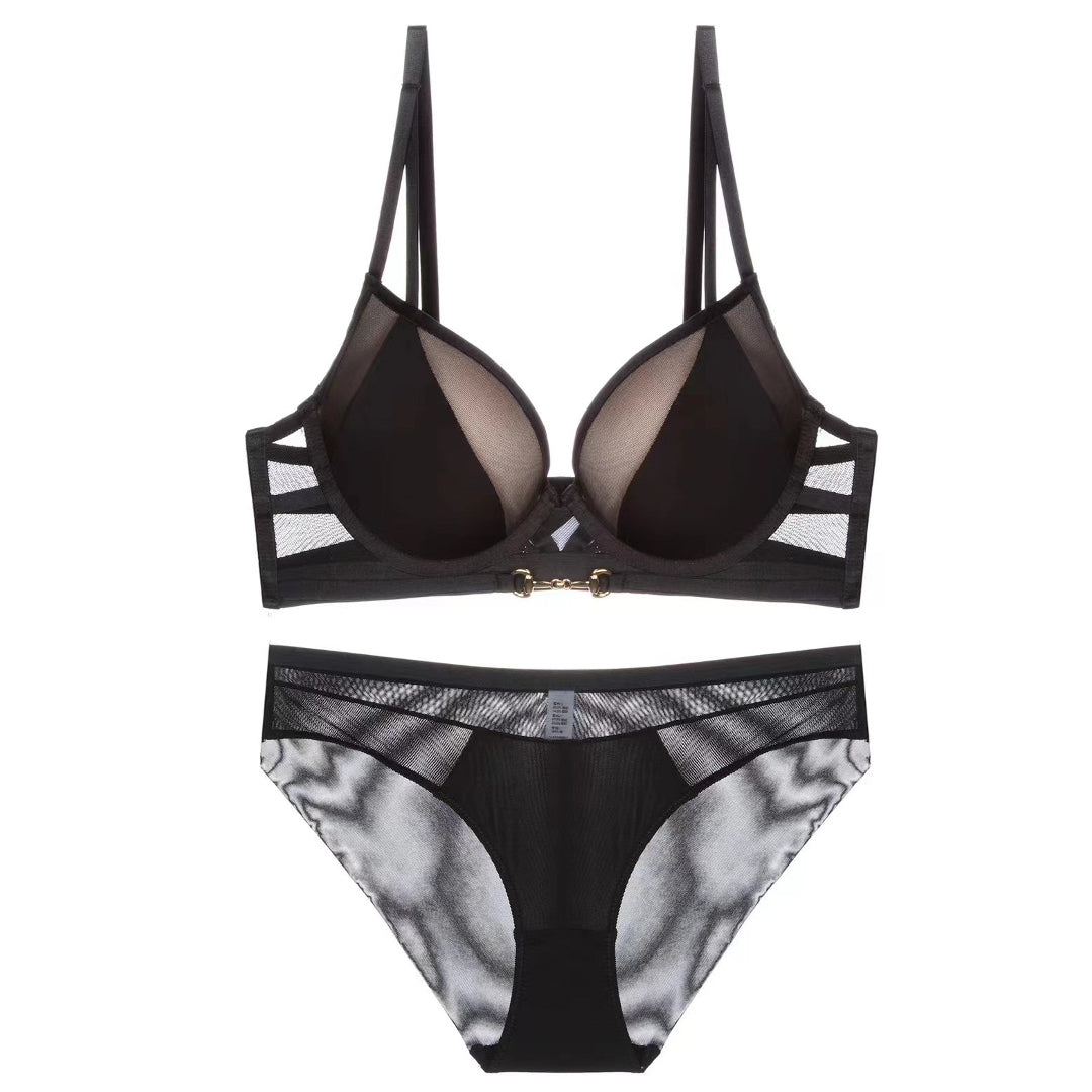 Komplet bielizny z podtrzymującym biustonoszem i figami Botakoz Czarny