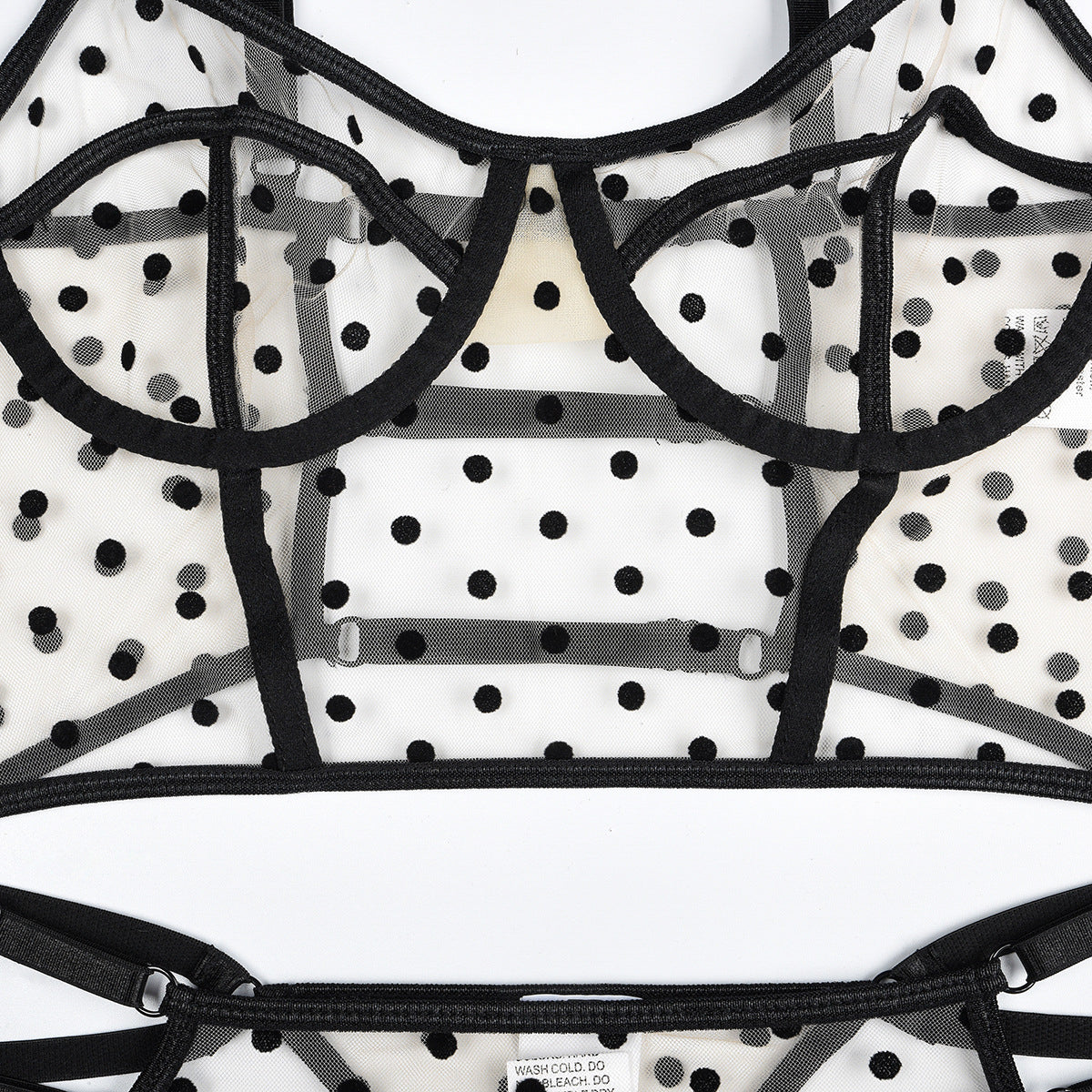 Komplet bielizny z usztywnianym biustonoszem i figami w kropki Ailish