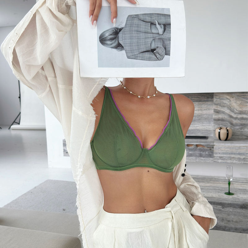 Biustonosz z fiszbinami zapewniający wsparcie i komfort Fjorda Zielony