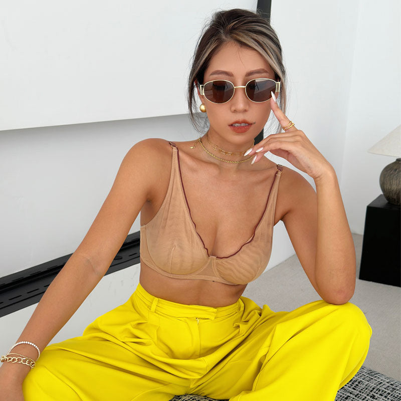 Biustonosz z fiszbinami zapewniający wsparcie i komfort Fjorda Beżowy