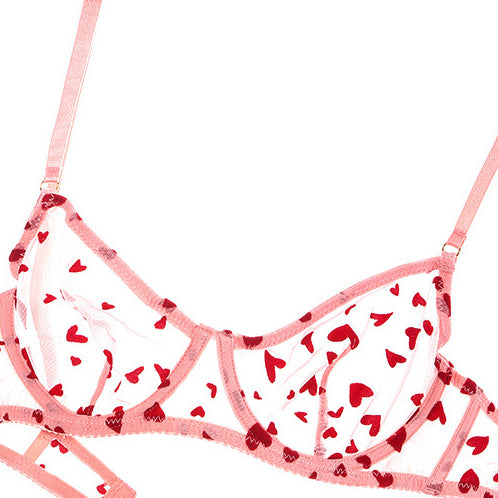 Komplet bielizny z haftem elegancki zestaw damski Eufrozina