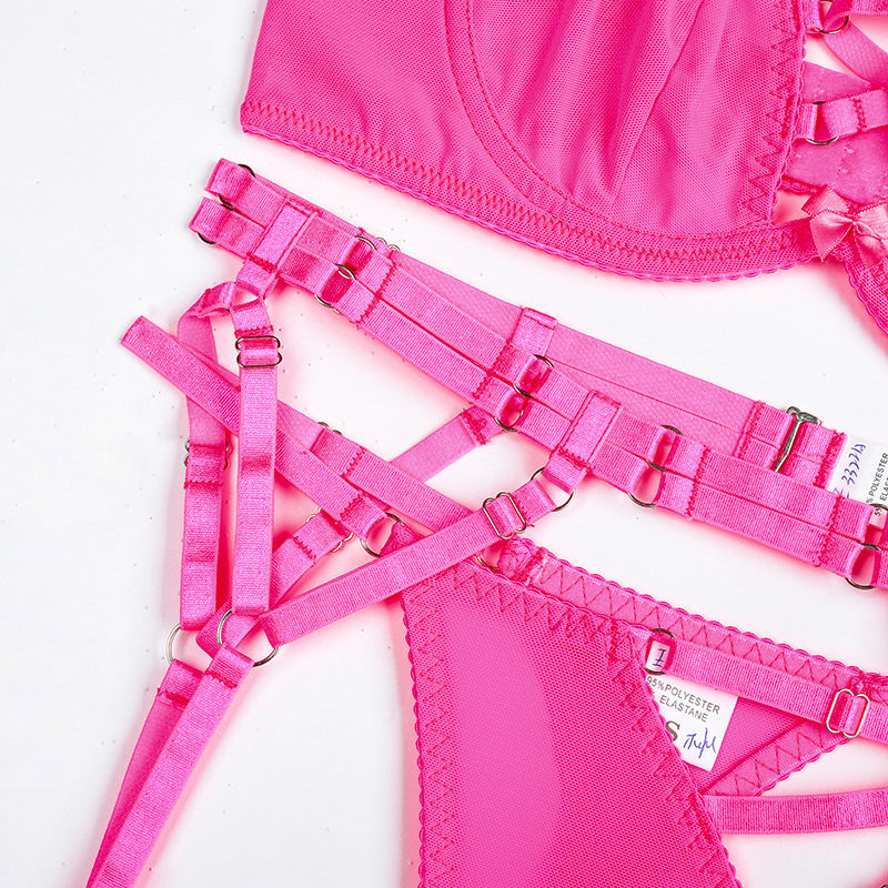 Komplet bielizny harness z elastycznymi paskami na romantyczny wieczór Hemlata