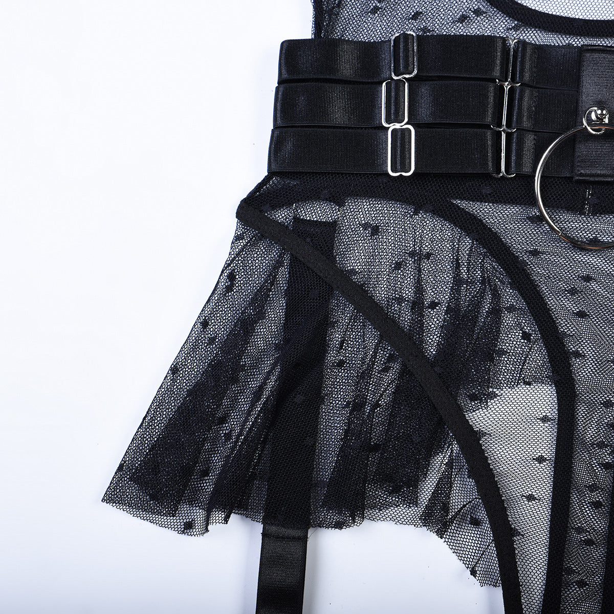 Komplet z transparentnym body na wieczorne wyjścia Treacy