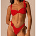 Strój kąpielowy dwuczęściowy z różami wysokim stanem Friedchen Czerwony