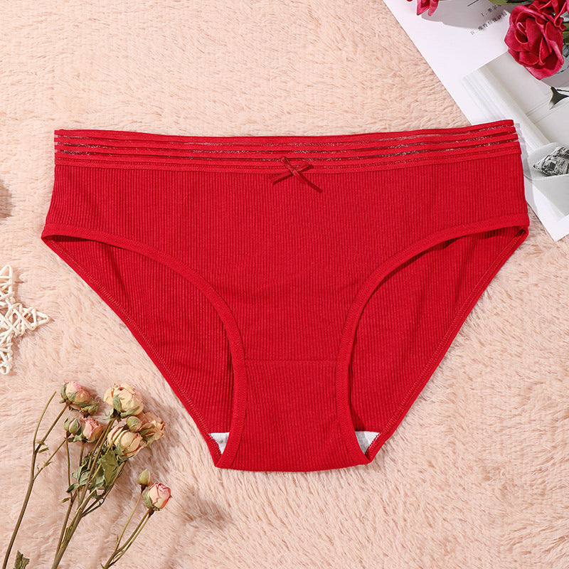 Figi damskie z elastycznym pasem na co dzień Esma Czerwony