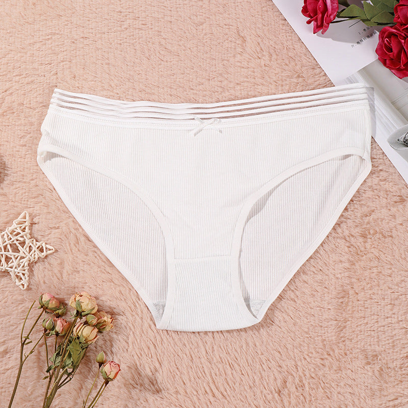 Figi damskie z elastycznym pasem na co dzień Esma Biały