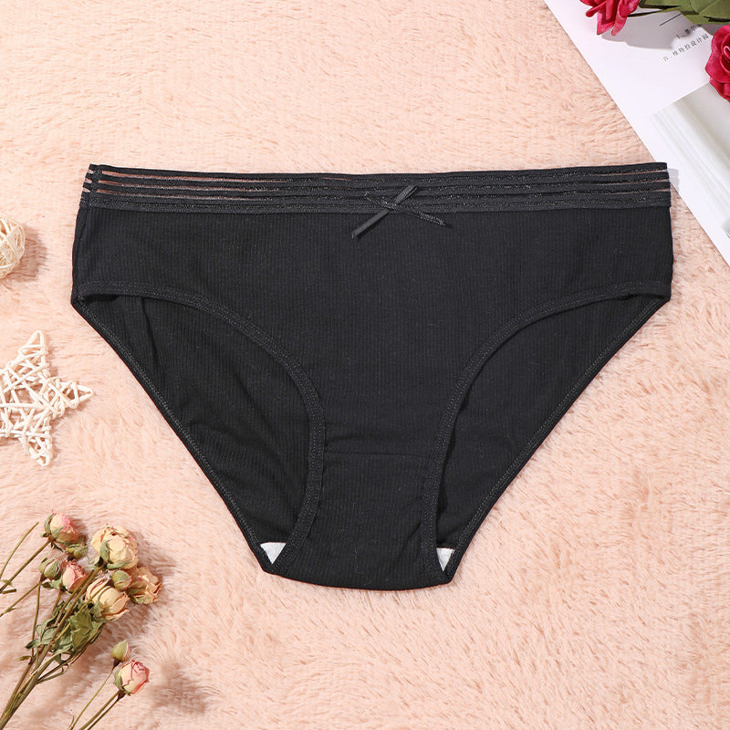 Figi damskie z elastycznym pasem na co dzień Esma Czarny