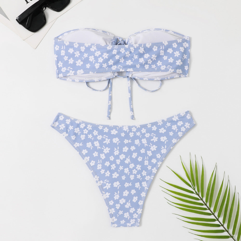 Strój kąpielowy bikini z figami i topem bandeau na plażę Donaldina