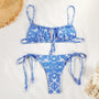 Bikini plażowe z regulowanym wiązaniem Kellie Niebieski