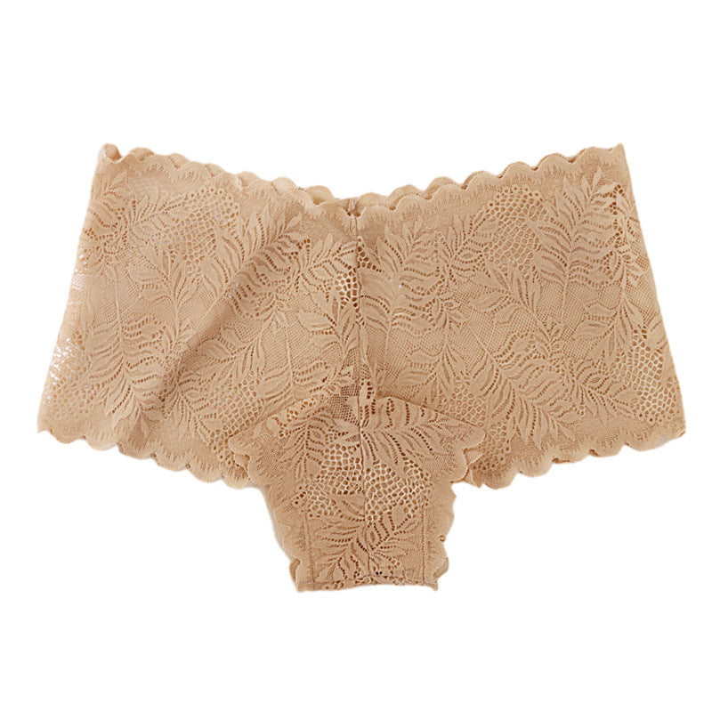 Szorty z koronki z elastycznym pasem na co dzień i specjalne okazje Kaye Beżowy2