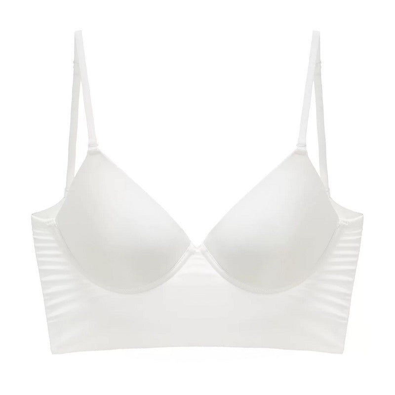 Biustonosz z fiszbinami miękki na co dzień Hanady Biały