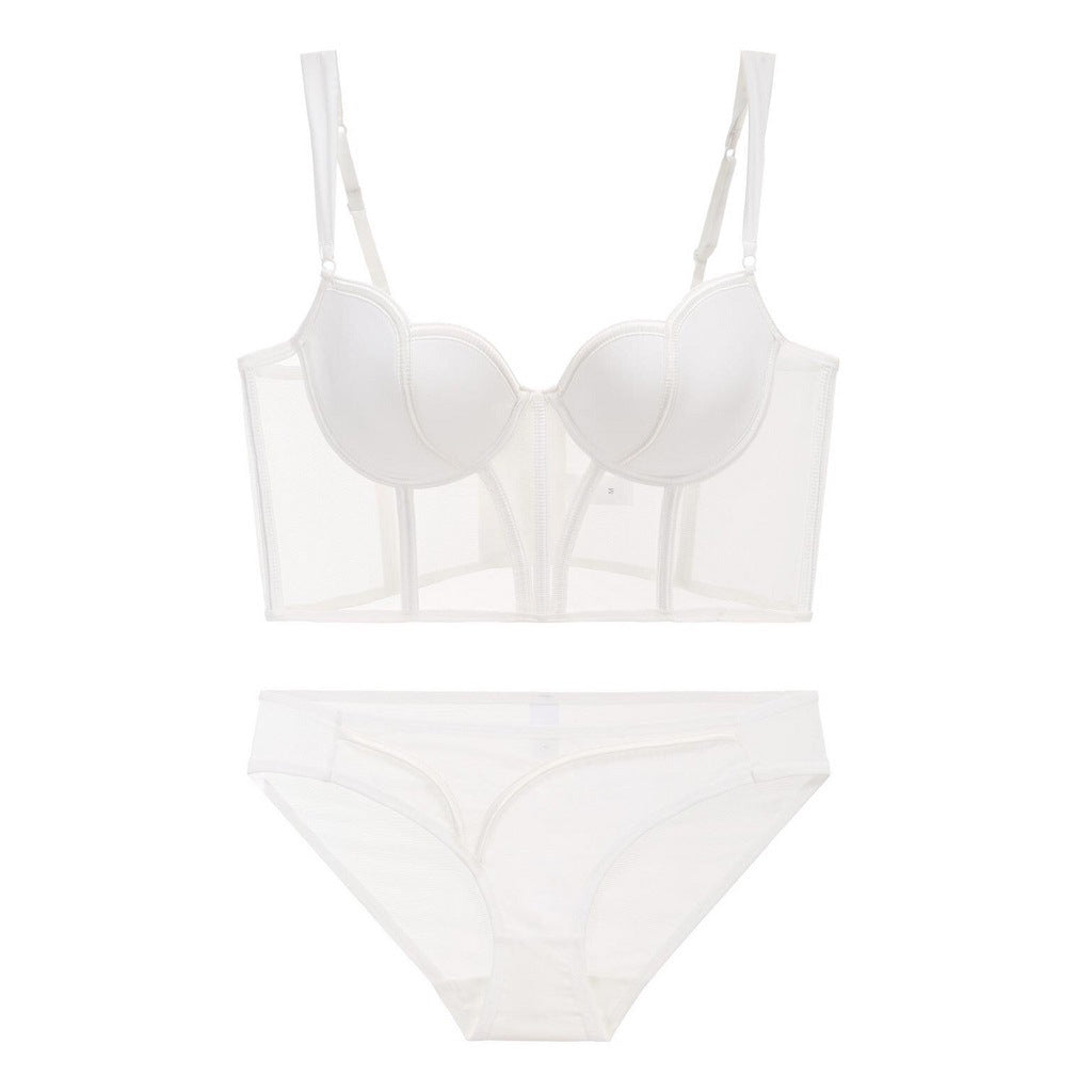 Gorsetowy komplet damski na wieczór i na co dzień Sietha Biały