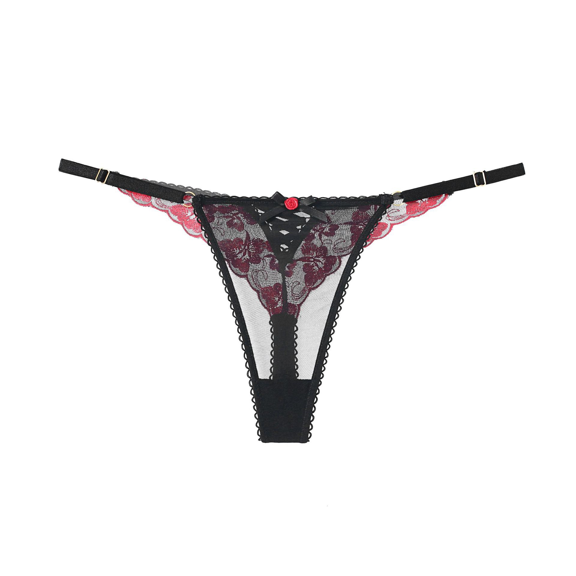 Stringi koronkowe biodrówki elegancka bielizna z delikatną koronką Paolina Multikolor M