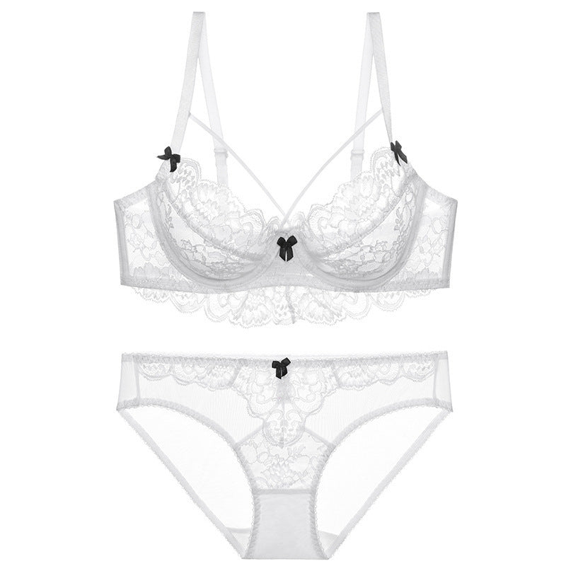 Koronkowy komplet bielizny ze strapsami na specjalne okazje Ralica Biały