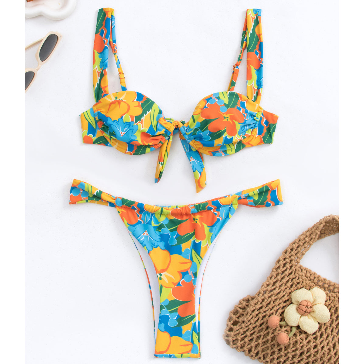 Strój kąpielowy dwuczęściowy z usztywnieniem plażowy Myrtille Multikolor