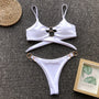 Bikini plażowe z ozdobnymi kółkami SueElle Biały
