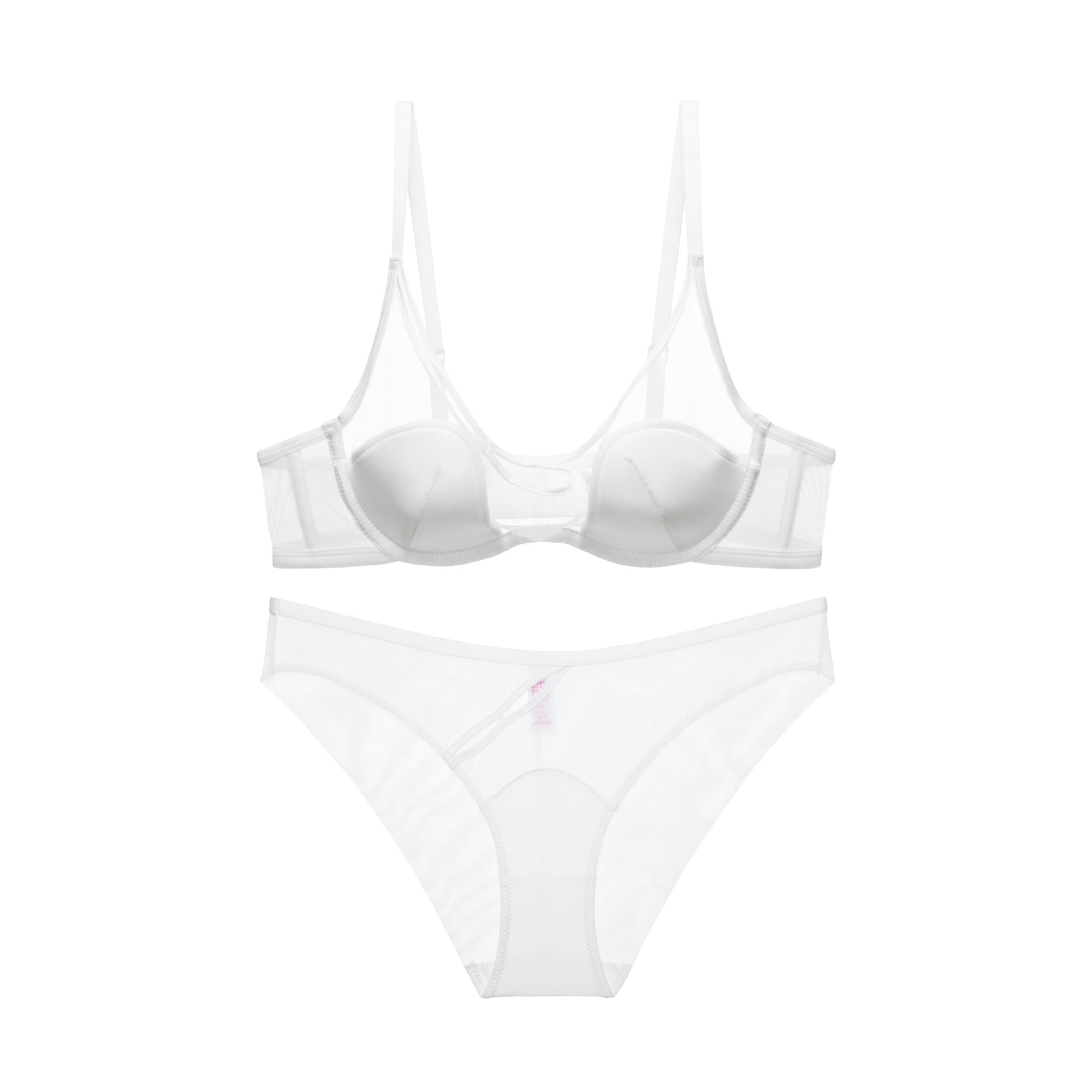 Komplet bielizny z siateczki z biustonoszem i majtkami Corabelle Biały