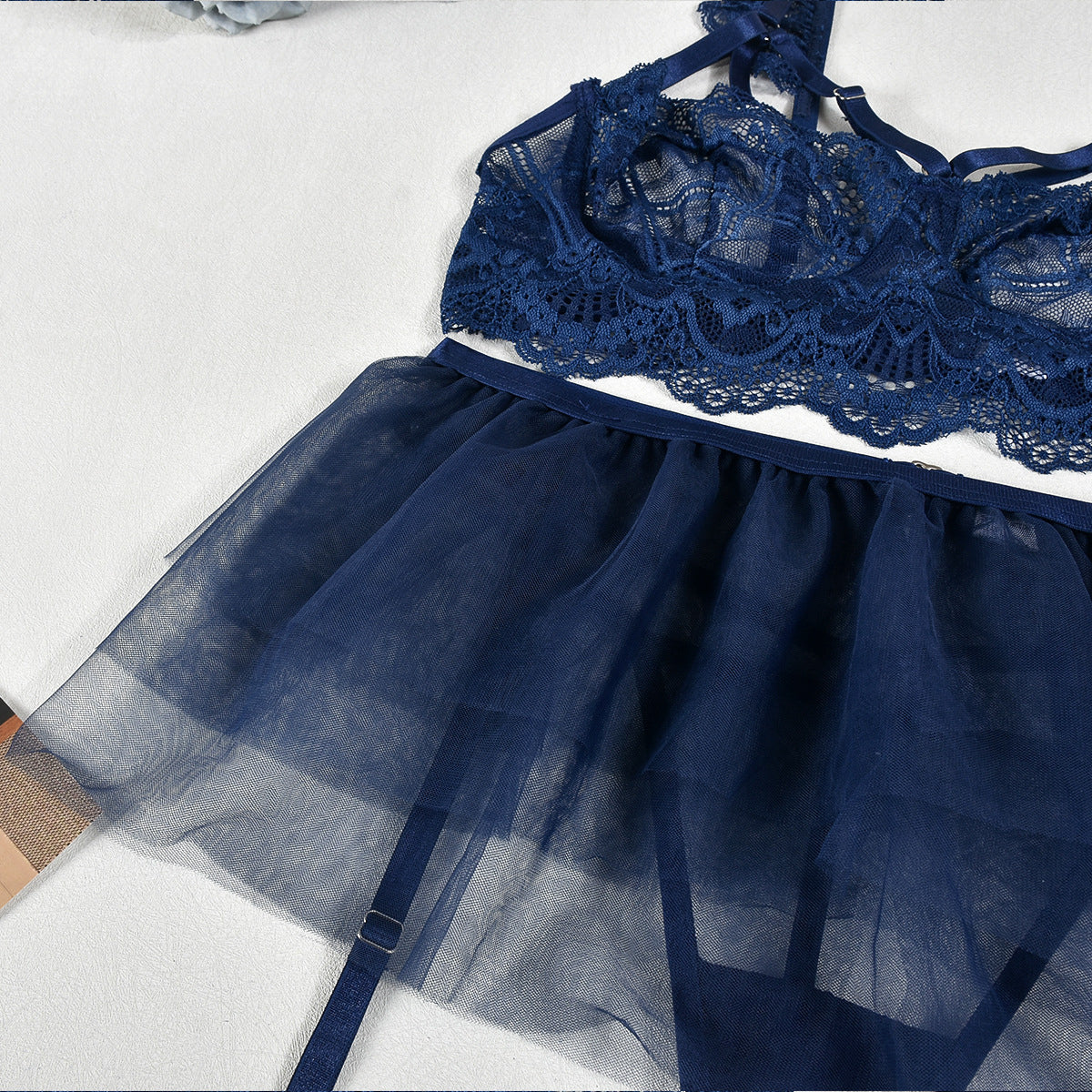 Komplet bielizny tiulowej z koronką na wyjątkowe okazje Alise