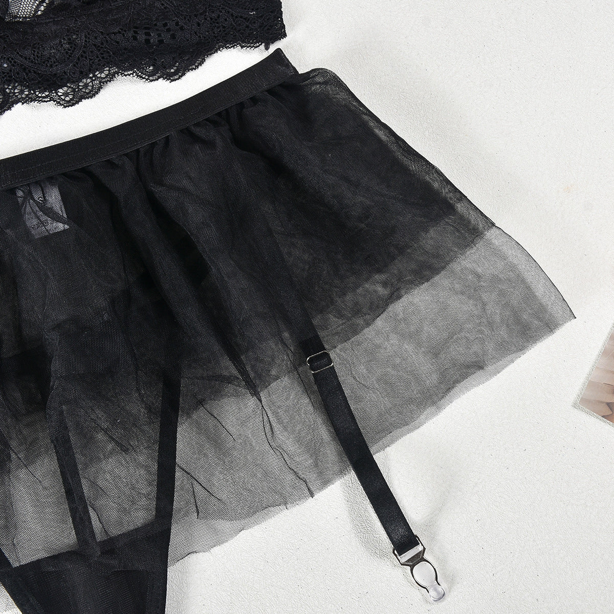 Komplet bielizny tiulowej z koronką na wyjątkowe okazje Alise