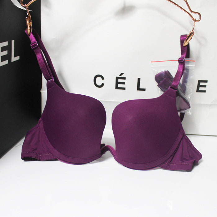 Biustonosz push-up plunge z efektem unoszenia biustu Khalilah Fioletowy