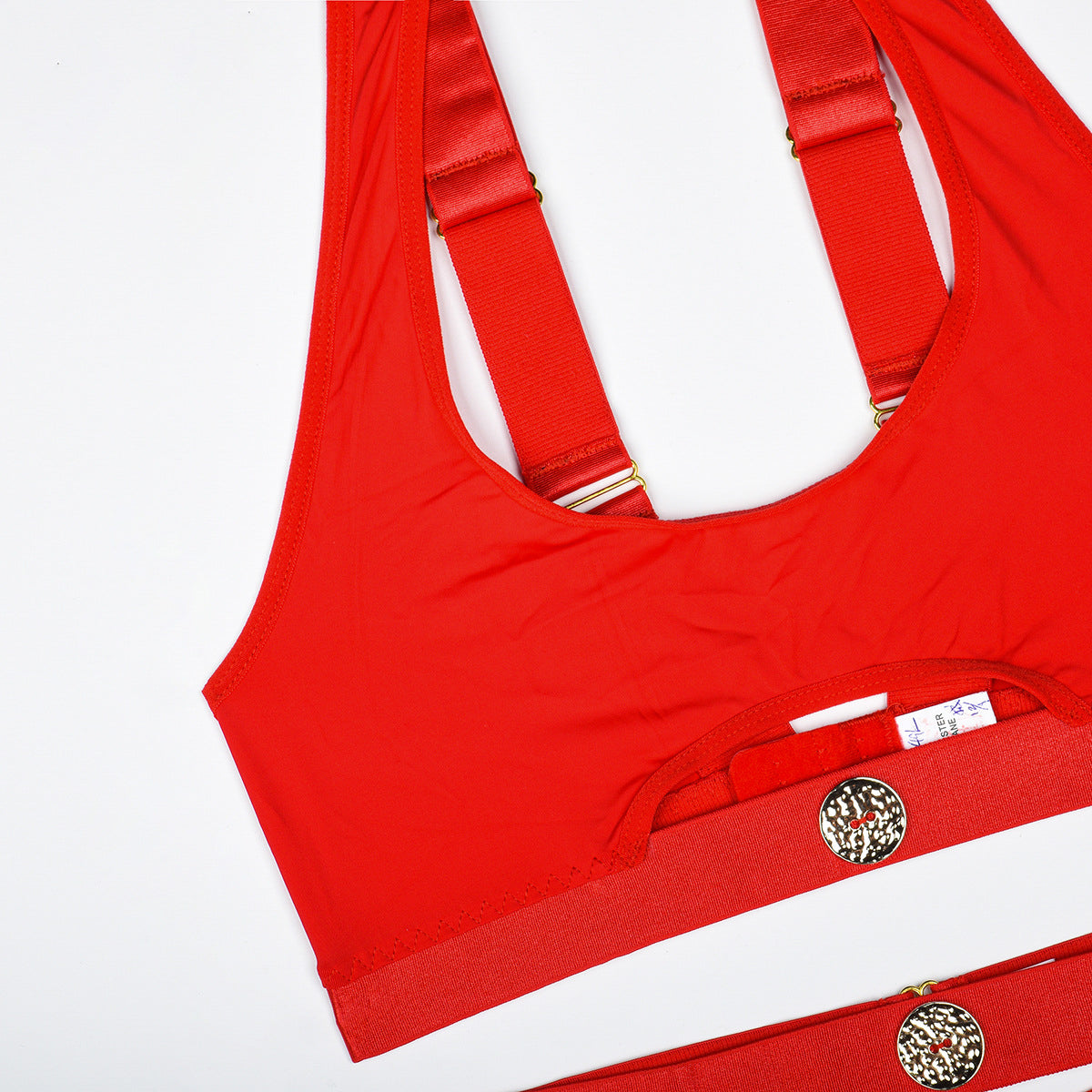 Komplet bielizny z wycięciami i ozdobnymi zapięciami Gustine