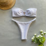 Bikini bandeau bez ramiączek na plażę Lakeesha Biały