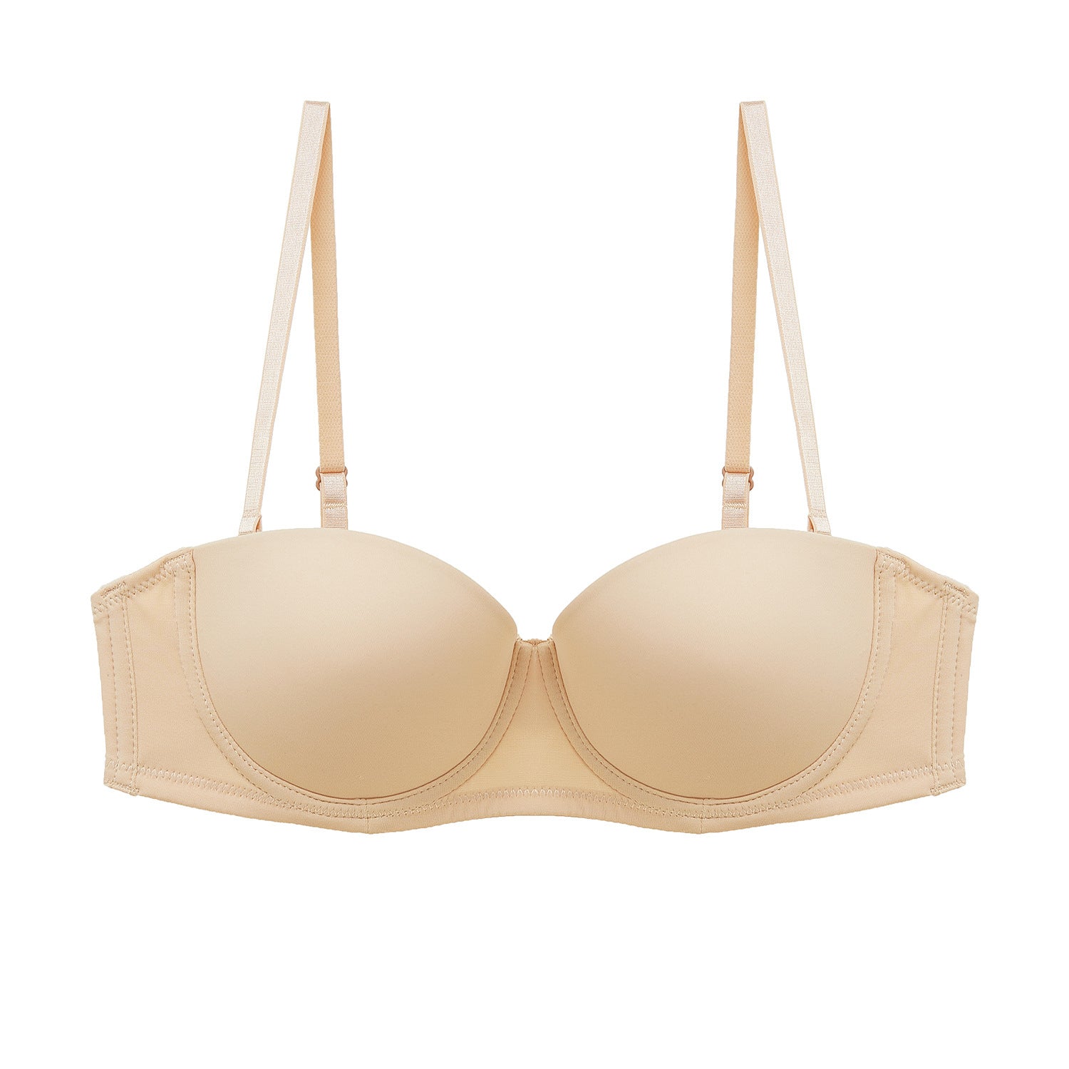 Biustonosz balkonetka gładki niewidoczny pod ubraniem Cymbre Beżowy
