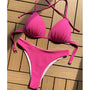 Bikini z figami na plażę i basen Luissa Różowy