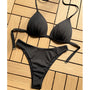 Bikini z figami na plażę i basen Luissa Czarny