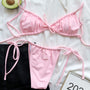 Bikini wiązane na plażę i do pływania Kamillah Różowy