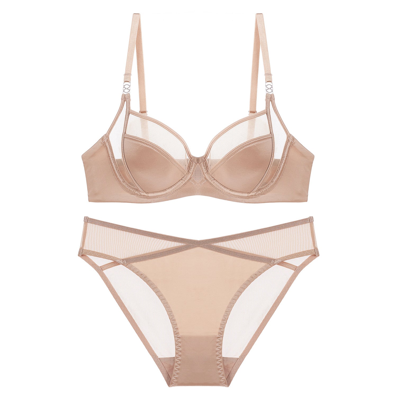 Zestaw bielizny z siateczką zapewniający wygodę i wsparcie Marvis Beżowy