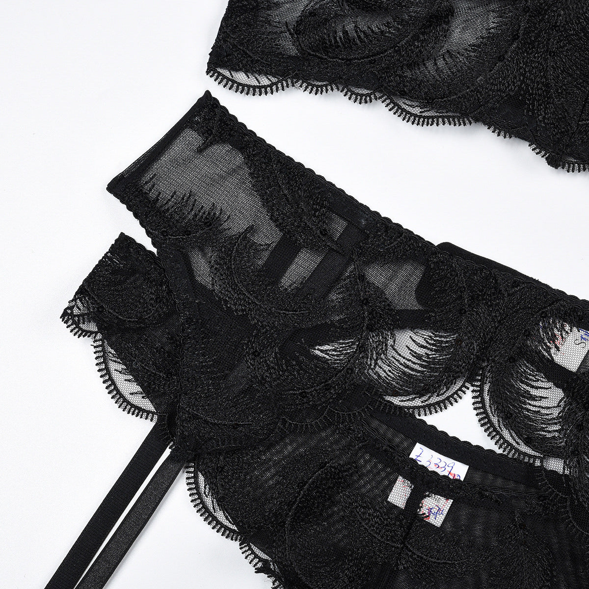 Komplet bielizny z haftowanego tiulu na specjalne okazje Namsoon