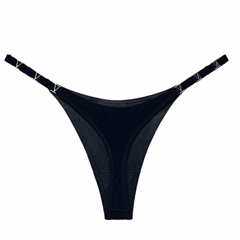 Stringi z ozdobną gumką na specjalne okazje Delcie Czarny