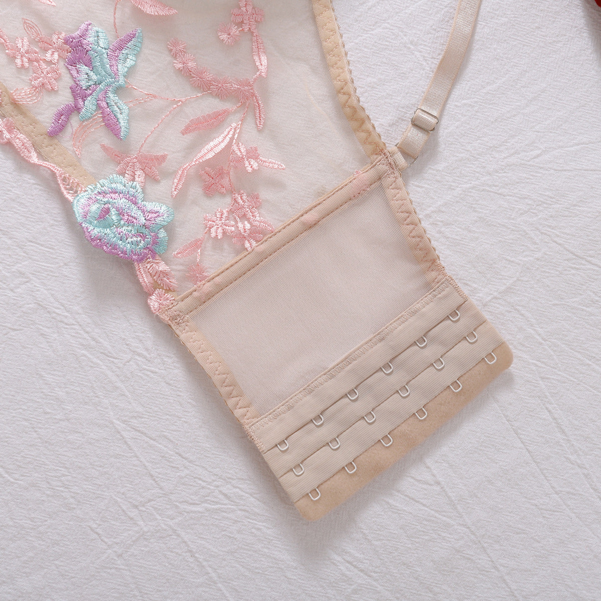 Komplet bielizny z gorsetowym biustonoszem i haftem na romantyczne wieczory Senija